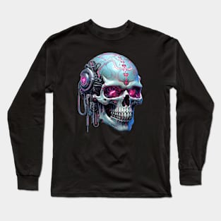 Neon Nocturne: Cyberpunk Skull Odyssey Long Sleeve T-Shirt